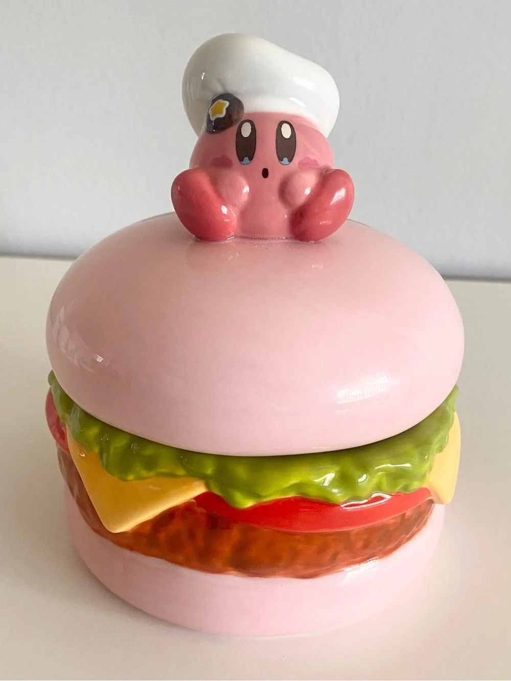 Kirby Cafe Burger Ceramic Trinket Dish Candy Bowl Cocotte Japan Exclusive